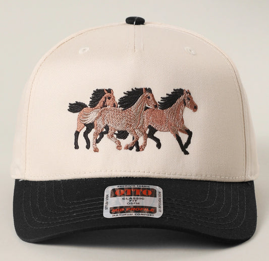 Wild Three Horses Trucker Hat