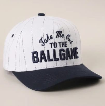 Take Me Out To The Ballgame Pin Stipe Trucker Hat