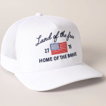 Land of the Free Embroidered Trucker Hat