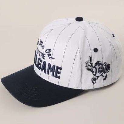 Take Me Out To The Ballgame Pin Stipe Trucker Hat